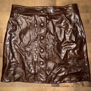 House of Harlow 1960 Croc-Embossed Mini Skirt